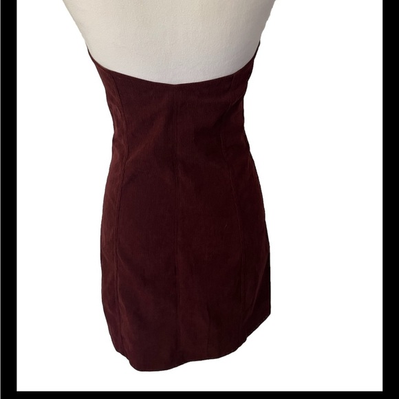 Urban outfitters Cali Corset corduroy strapless snap front mini dress medium - Picture 4 of 6